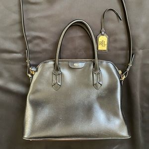 Ralph Lauren R.L.L. Black Satchel/ Crossbody Purse